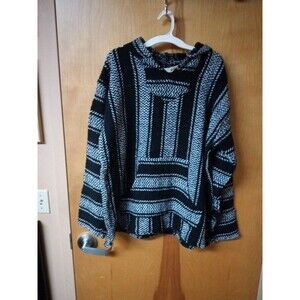 Baja Joe Woven Blue Pullover Hoodie New Size Medium
